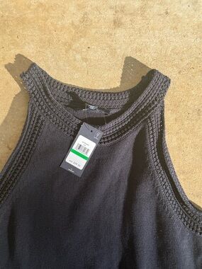 NWT Tommy Hilfiger Navy Knit Tank with Crochet Neckline